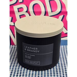 BBW Leather & Brandy Men's Fragrance Line Large 3 Wick Candle Home Decor